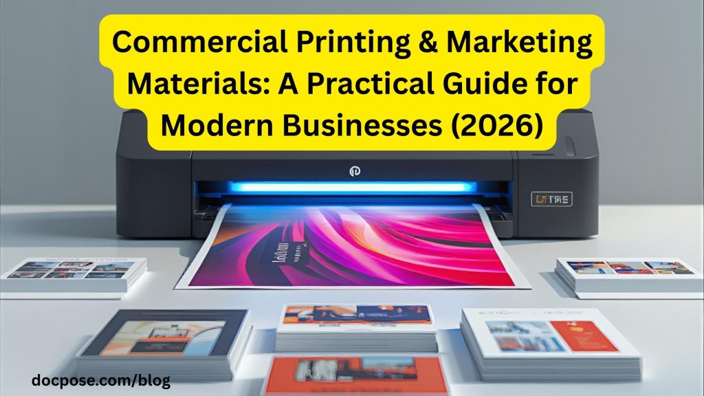 commercial printing and marketing materials with modern printing technology
