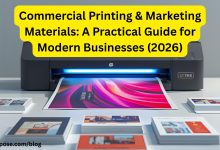 commercial printing and marketing materials with modern printing technology