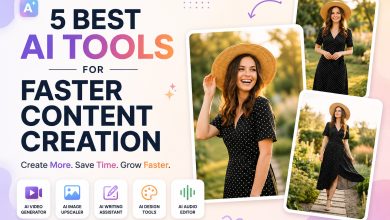 Best AI tools for faster content creation including Jasper AI, Canva Magic Studio, Descript, and PhotoEditorAI